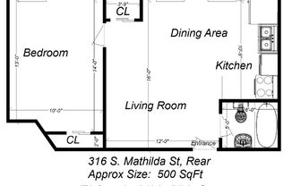 1 bed, 1 bath, 510 sqft, $1,099, Unit 316 S. Mathilda St. #03