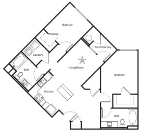 2 beds, 2 baths, 1,125 sqft, $3,015