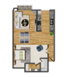 Studio, 1 bath, 700 sqft, $2,625