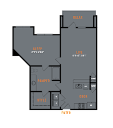 1 bed, 1 bath, 847 sqft, $1,579