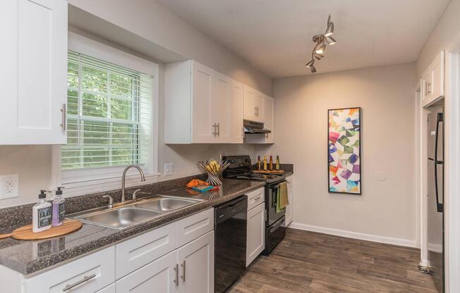 a kitchen with a stove and a sink