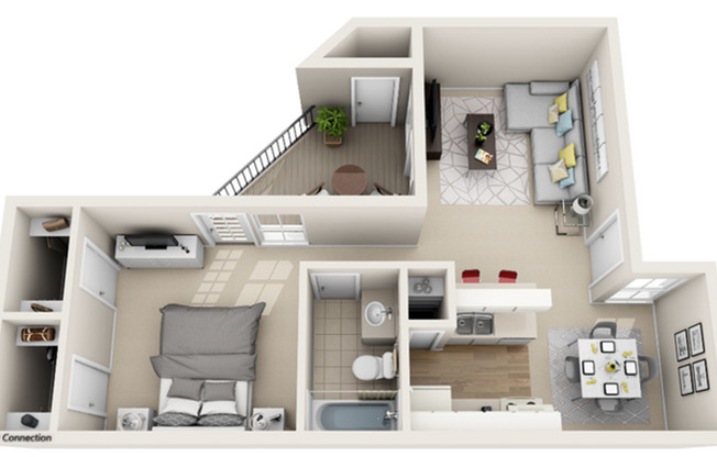 1 bed, 1 bath, 626 sqft, $1,229