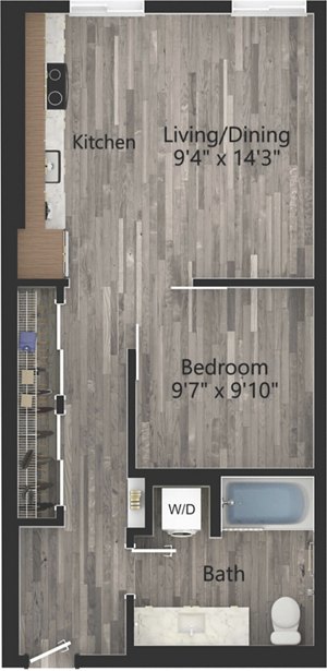 1 bed, 1 bath, 606 sqft, $2,013