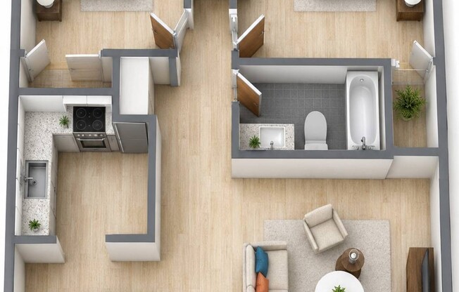 2 beds, 1 bath, 950 sqft, $1,245