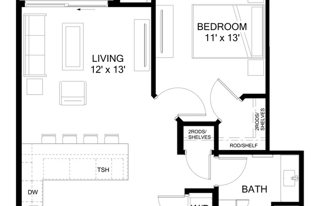 1 bed, 1 bath, 760 sqft, $1,625, Unit 90 - 303