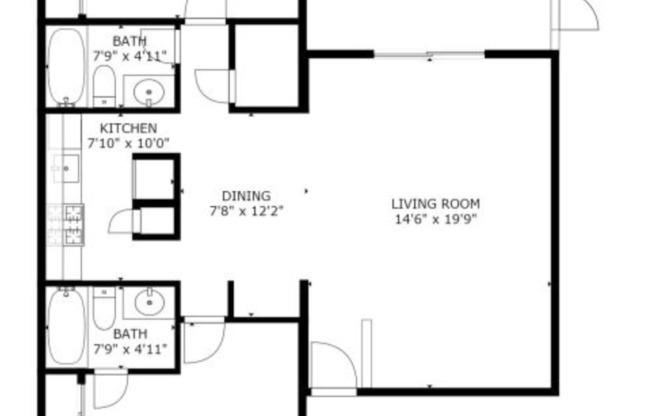 2 beds, 2 baths, 845 sqft, $1,425, Unit 18