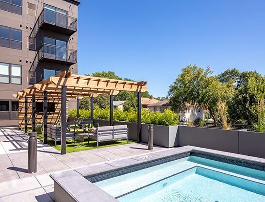 Exterior pool at Harper Apartments in St Paul, MN