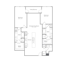 2 beds, 2 baths, 1,433 sqft, $1,826