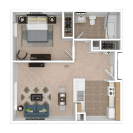 1 bed, 1 bath, 580 sqft, $740