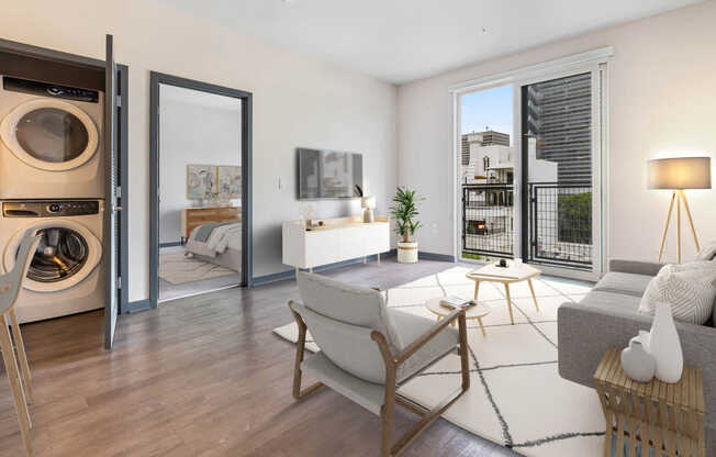 Living Room with Balcony and Hard Surface Flooring