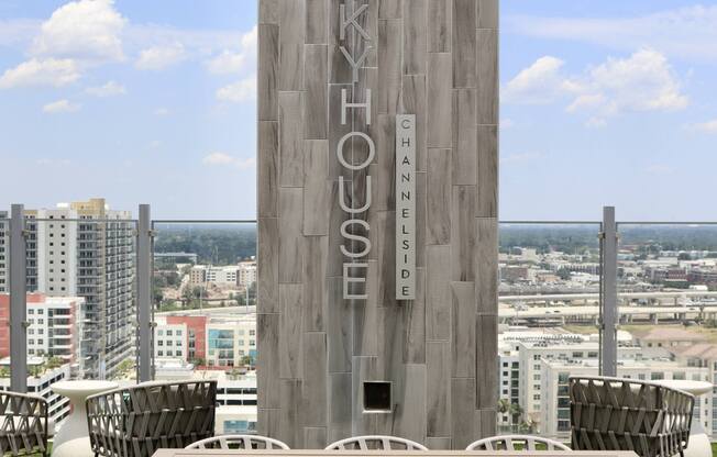 View of the city from our Sky Deck rooftop amenity.