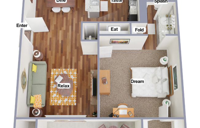 1 bed, 1 bath, 663 sqft, $814