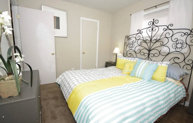 Welcome to The Preserve On Conley Apartments, where luxury meets comfort. This beautifully designed bedroom features stylish decor and ample space for relaxation. Elevate your lifestyle today. Schedule a visit and see for yourself!