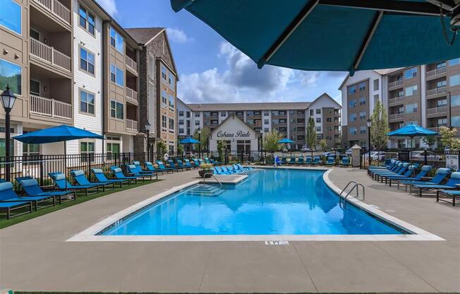 Lounging By The Berewick Pointe Pool at Charlotte Apartment Homes