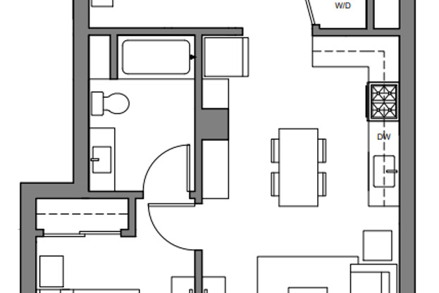 1 bed, 2 baths, 821 sqft, $3,650, Unit 307