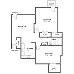 2 beds, 1 bath, 800 sqft, $2,002