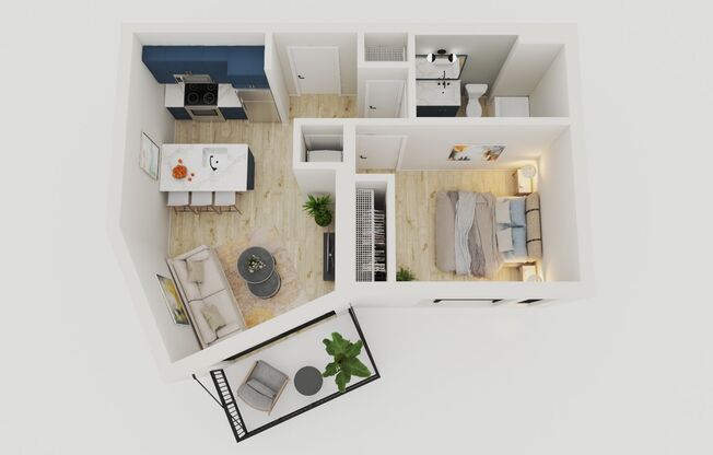 1 bed, 1 bath, 610 sqft, $1,475, Unit W420