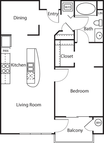 1 bed, 1 bath, 767 sqft, $2,465