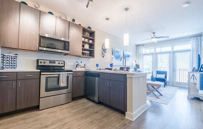 Efficient Appliances In Kitchen at Link Apartments® West End, South Carolina, 29601