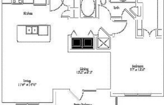 1 bed, 1 bath, 859 sqft, $1,350