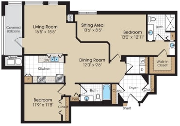 2 beds, 2 baths, 1,398 sqft, $3,026