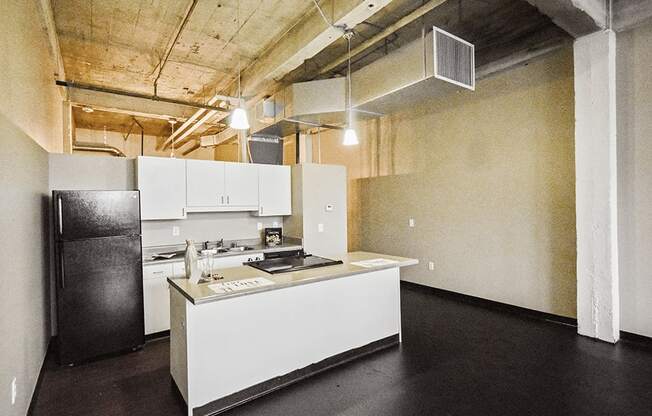 loft kitchen with appliances