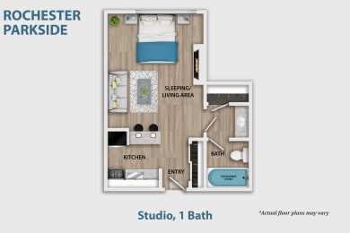 Studio, 1 bath, 500 sqft, $2,395