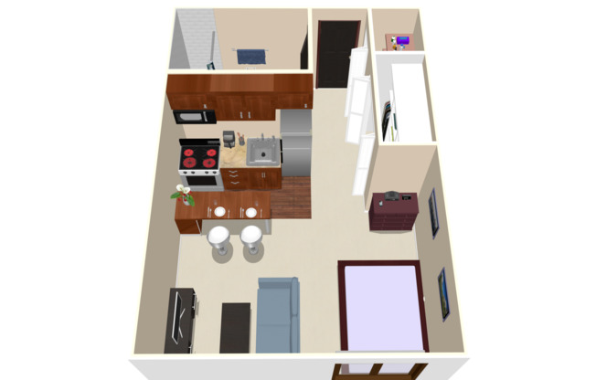Studio, 1 bath, 300 sqft, $1,125, Unit 102-302