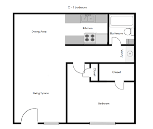 1 bed, 1 bath, 500 sqft, $875