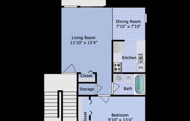 1 bed, 1 bath, 500 sqft, $999