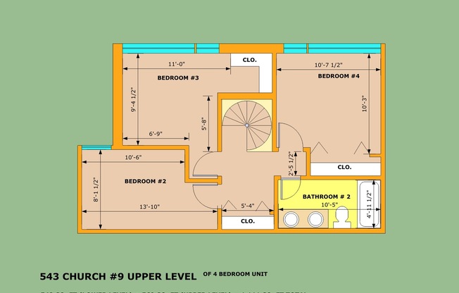 4 beds, 2 baths, 1,111 sqft, $4,800, Unit 13