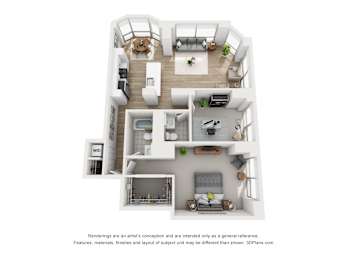 1 bed, 1 bath, 1,058 sqft, $3,711