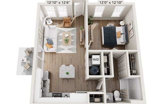 1 bed, 1 bath, 635 sqft, $1,400, Unit 103 Traditional Road