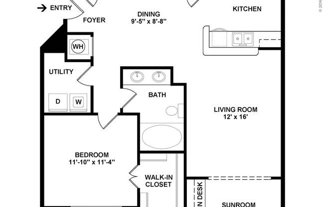 1 bed, 1 bath, 962 sqft, $1,635