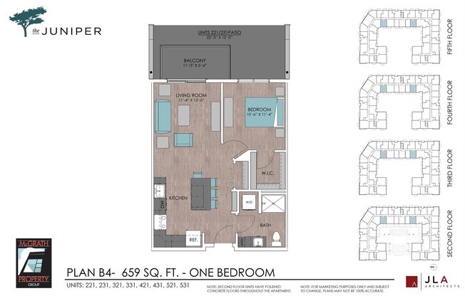 1 bed, 1 bath, 659 sqft, $1,660, Unit 321