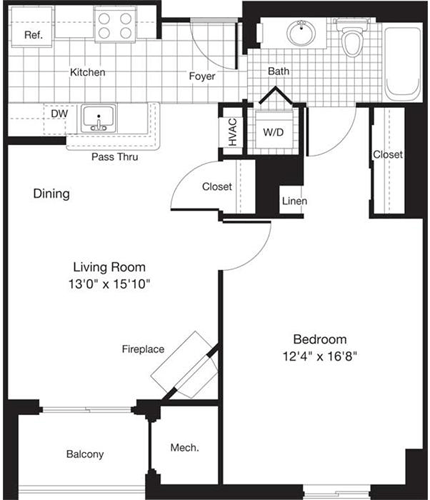 1 bed, 1 bath, 700 sqft, $2,498, Unit 1312