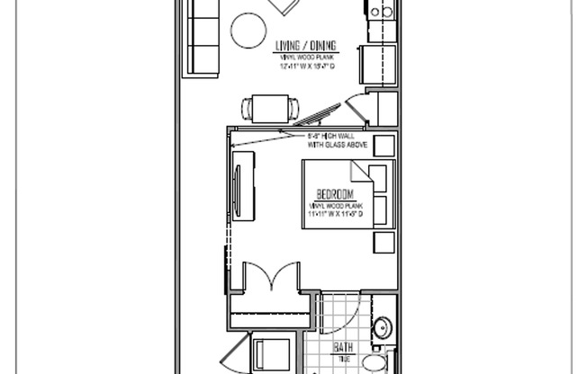 1 bed, 1 bath, 588 sqft, $1,235, Unit 301