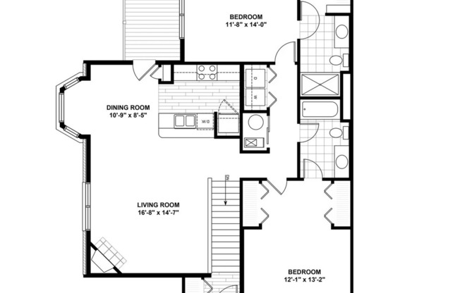 2 beds, 2 baths, 1,207 sqft, $1,520, Unit 5304 LLN #132