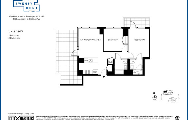 2 beds, 2 baths, $8,184, Unit 1403