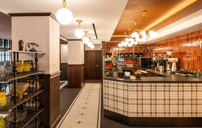 Dollop Coffee Shop inside The Belden Stratford in Lincoln Park, Chicago 60614