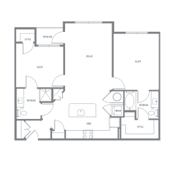 2 beds, 2 baths, 1,118 sqft, $1,975