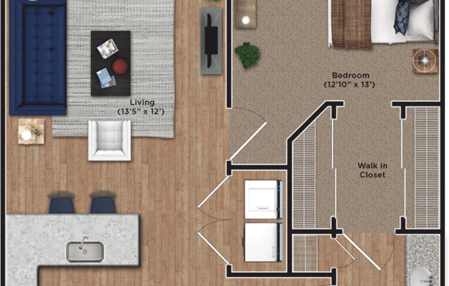 1 bed, 1 bath, 843 sqft, $1,515, Unit 1212