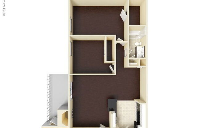 2 beds, 1 bath, 862 sqft, $1,245