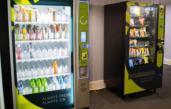 a vending machine that is filled with drinks
