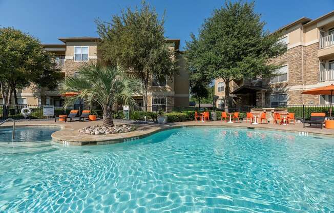 Swimming pool at Woodbridge Villas Apartments, Sachse, 75048