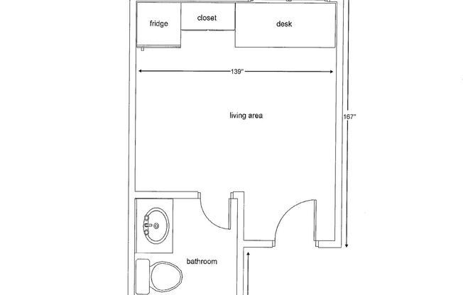 Studio, 1 bath, 200 sqft, $949, Unit 317