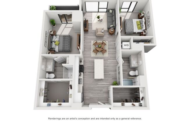 2 beds, 2 baths, 1,136 sqft, $2,534