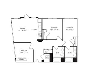 3 beds, 2 baths, 1,075 sqft, $5,081