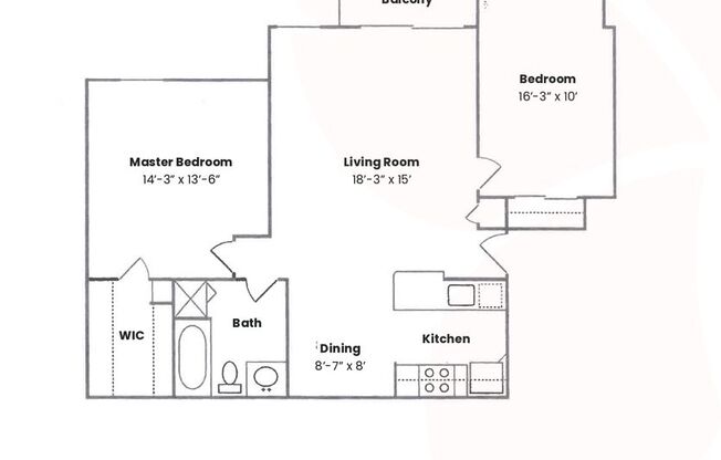 2 beds, 1 bath, 1,003 sqft, $1,565, Unit 09-9408-208