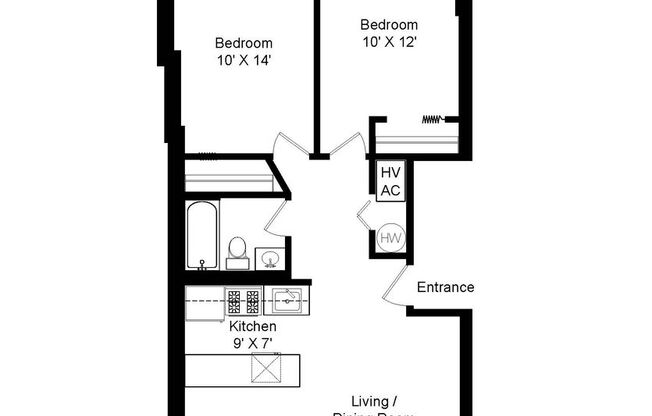 2 beds, 1 bath, 785 sqft, $2,795, Unit 2525-D2